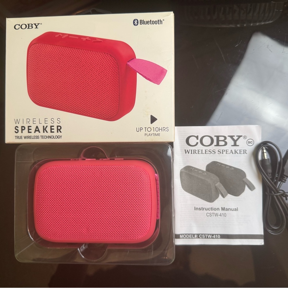 Red Wireless Speaker with Bluetooth